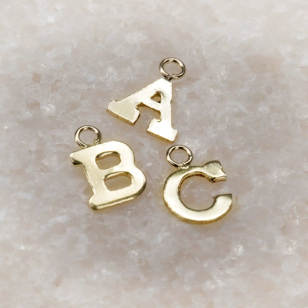 Initial Block Charm | 8mm | 14K Gold Filled Yellow by Sunstone Welders