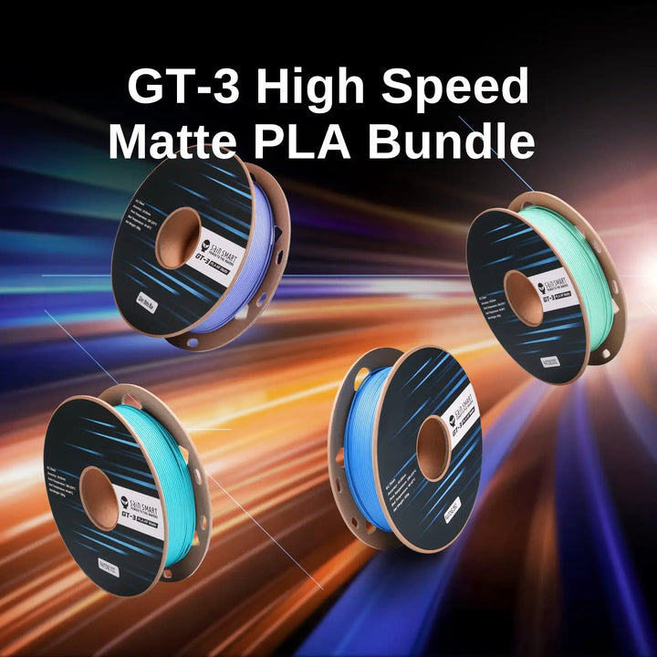 GT-3 High Speed Four-Color Bundle Matte PLA Filament, 1.75mm 500g X 4 Spools, 4.4lbs (2kg) Blue, Green, Violet, Indigo by SainSmart.com