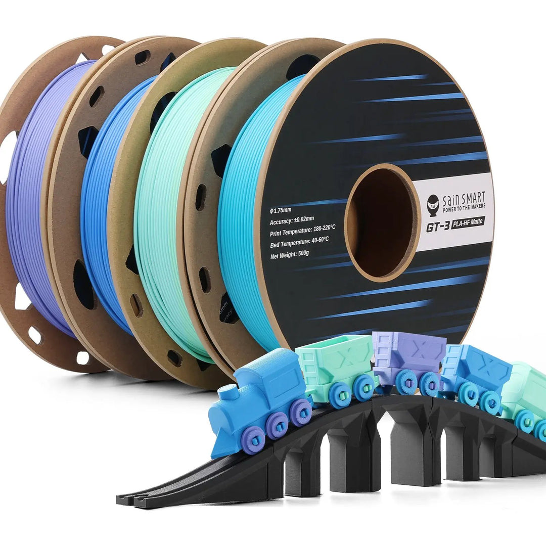 GT-3 High Speed Four-Color Bundle Matte PLA Filament, 1.75mm 500g X 4 Spools, 4.4lbs (2kg) Blue, Green, Violet, Indigo by SainSmart.com