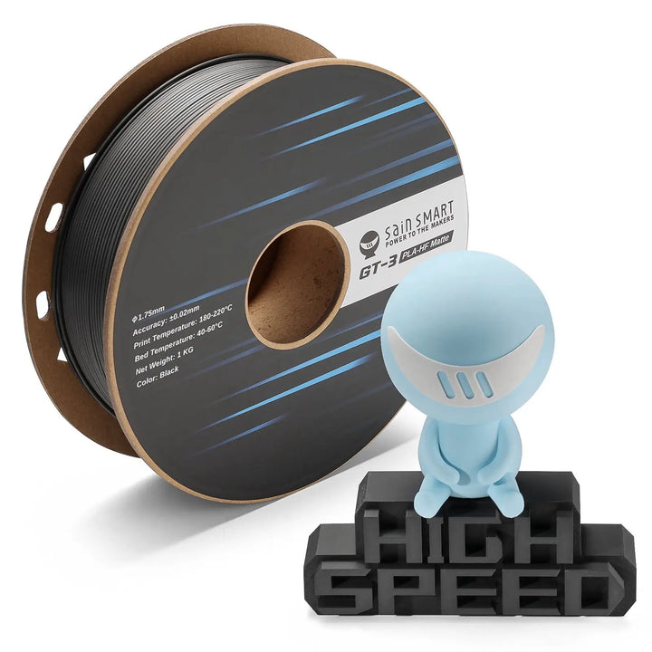 GT-3 High Speed Matte PLA Filament 1.75mm, 1KG, ±0.02mm, Black/White/Teal/Mint/Red/Grey by SainSmart.com