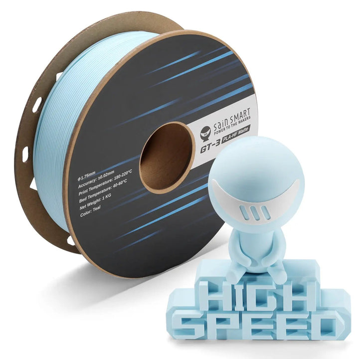 GT-3 High Speed Matte PLA Filament 1.75mm, 1KG, ±0.02mm, Black/White/Teal/Mint/Red/Grey by SainSmart.com