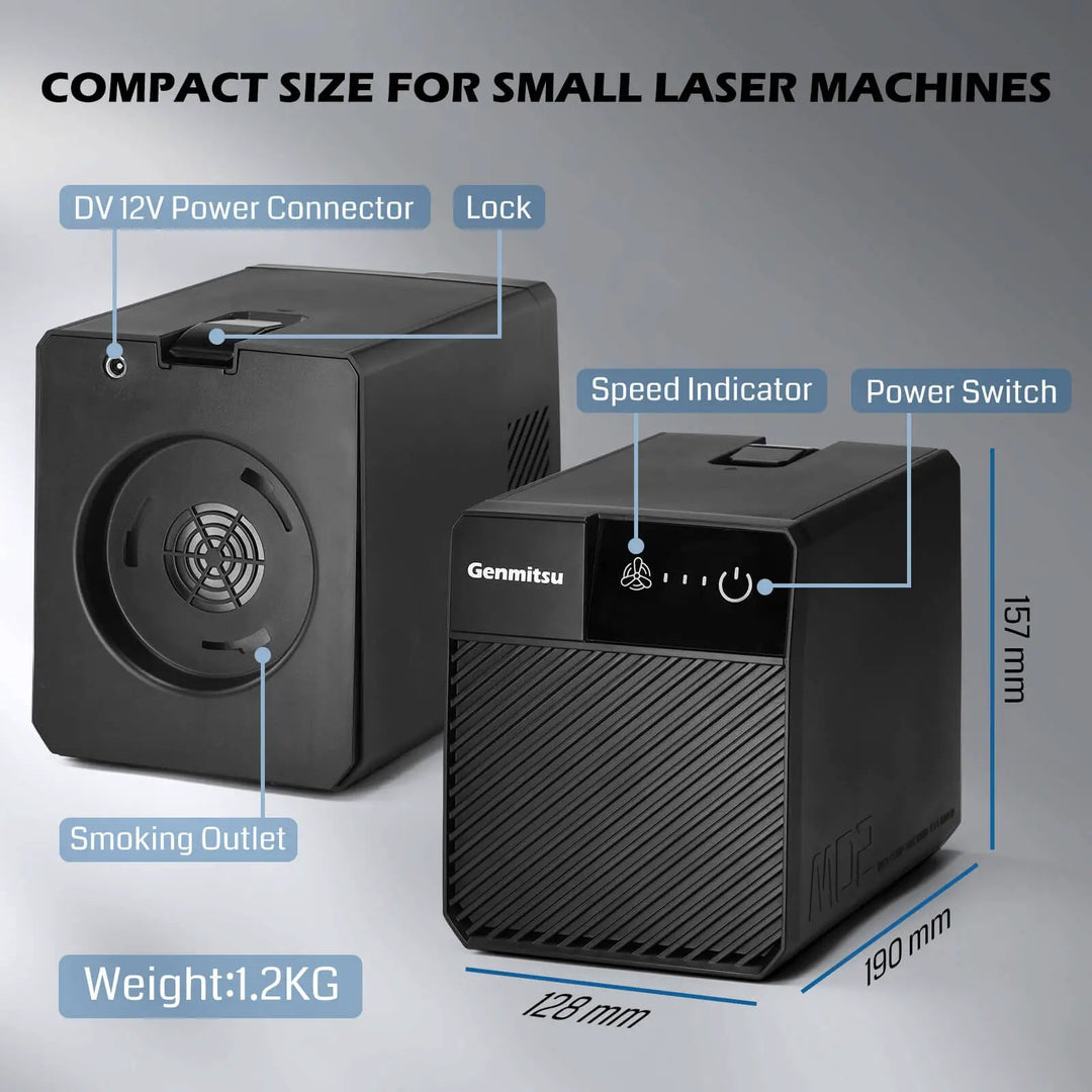 Genmitsu MD2 Smoke Purifier for Laser Engravers, Portable Fume Extractor with Five-Layer Filtration and 3-Speed Control by SainSmart.com