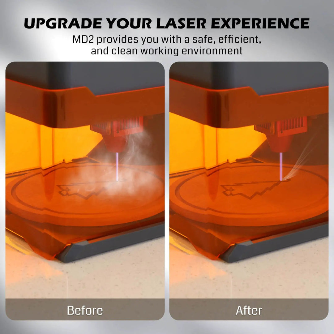 Genmitsu MD2 Smoke Purifier for Laser Engravers, Portable Fume Extractor with Five-Layer Filtration and 3-Speed Control by SainSmart.com