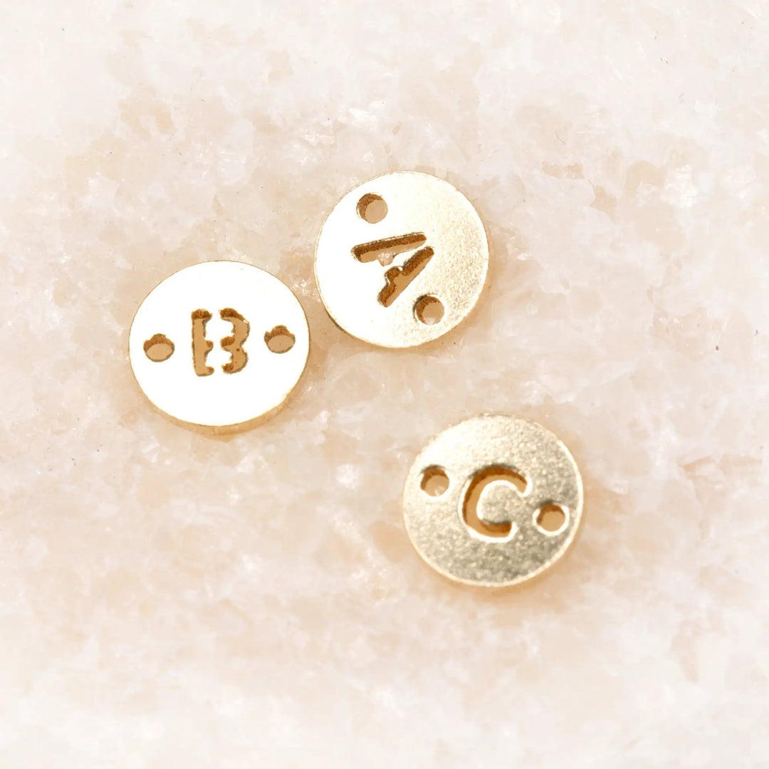 Initial Disc Connectors | 6mm | 14K Gold Filled Yellow by Sunstone Welders