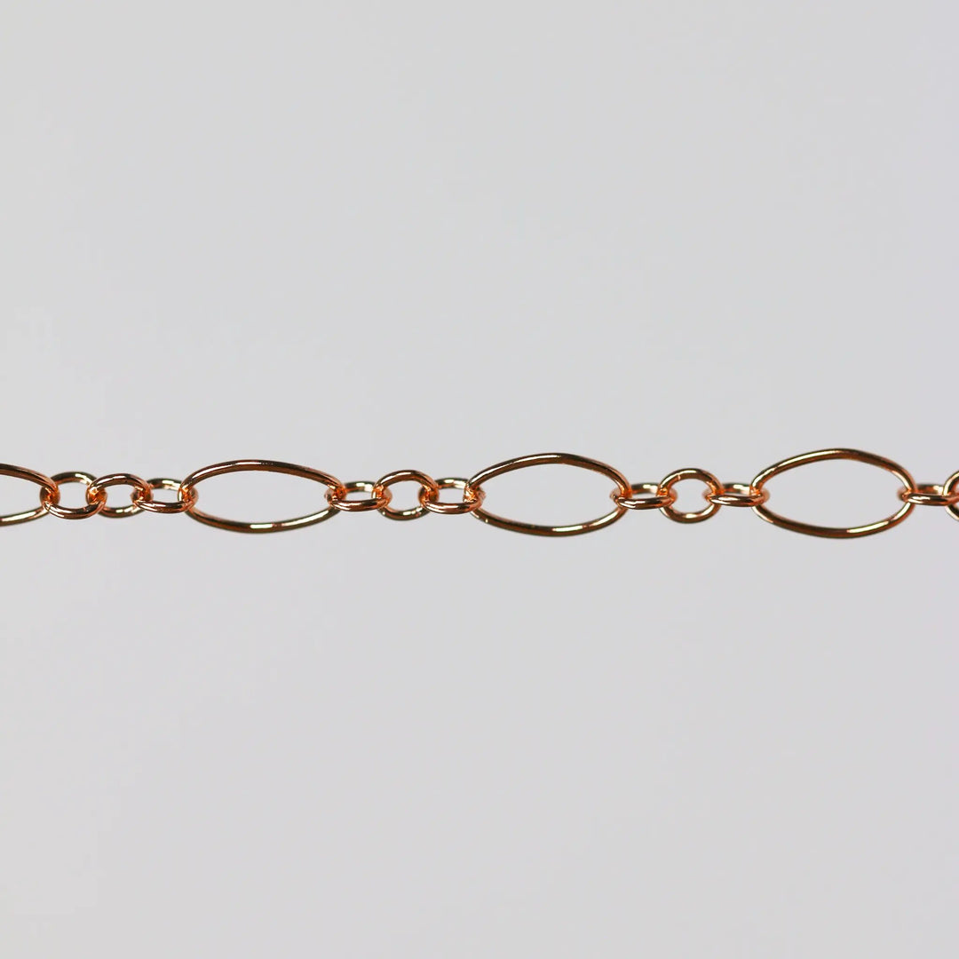 Aspen Permanent Jewelry Chain, Oval Design, Long and Small Links, Available in Gold Filled and Silver by Sunstone Welders