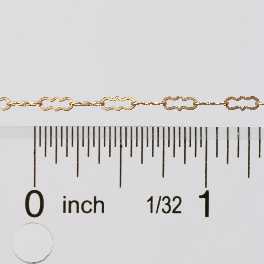 Hannah Permanent Jewelry Chain, Crinkled Paperclip Design and Links, Available in Gold Options and Silver by Sunstone Welders