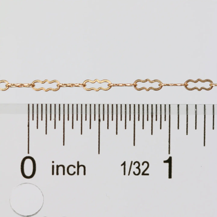 Hannah Permanent Jewelry Chain, Crinkled Paperclip Design and Links, Available in Gold Options and Silver by Sunstone Welders