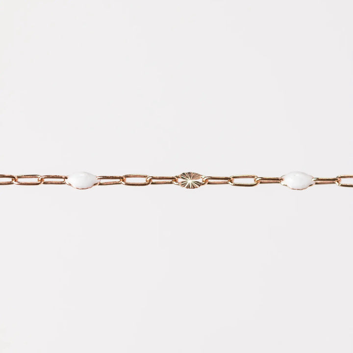 Harper Permanent Jewelry Chain, Alternating Paperclip and Starburst Links with Enamel Beads, Available in Sterling Silver by Sunstone Welders