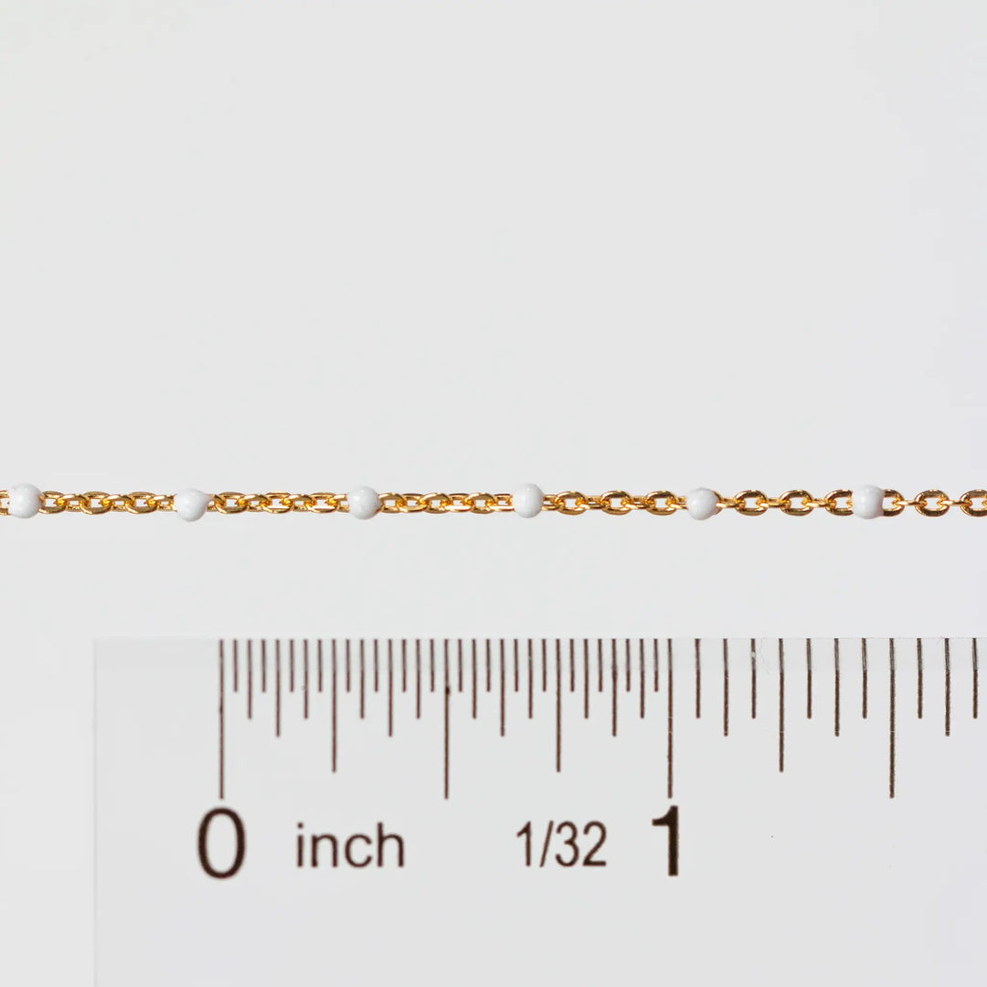 Hazel Permanent Jewelry Chain, DC Cable with Enamel Beads, Available in Silver and Gold Options by Sunstone Welders
