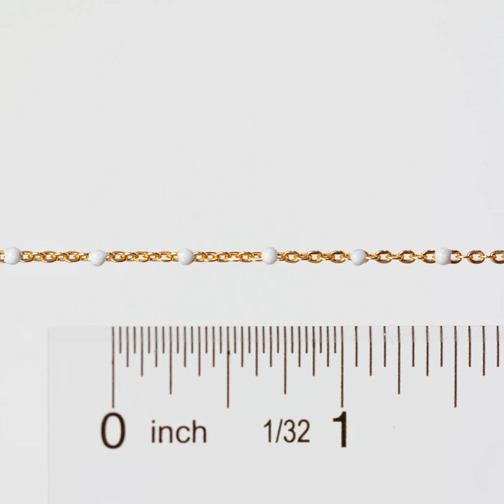 Hazel Permanent Jewelry Chain, DC Cable with Enamel Beads, Available in Silver and Gold Options by Sunstone Welders