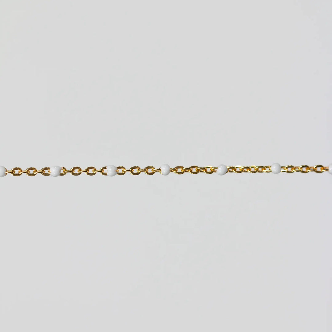 Hazel Permanent Jewelry Chain, DC Cable with Enamel Beads, Available in Silver and Gold Options by Sunstone Welders