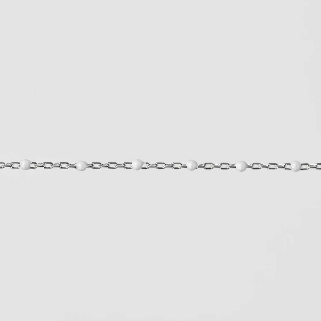 Hazel Permanent Jewelry Chain, DC Cable with Enamel Beads, Available in Silver and Gold Options by Sunstone Welders
