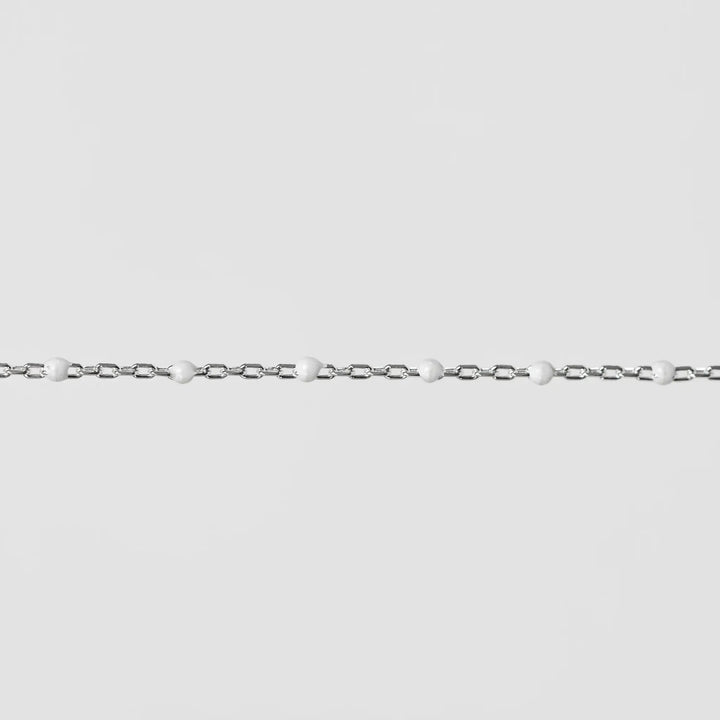 Hazel Permanent Jewelry Chain, DC Cable with Enamel Beads, Available in Silver and Gold Options by Sunstone Welders