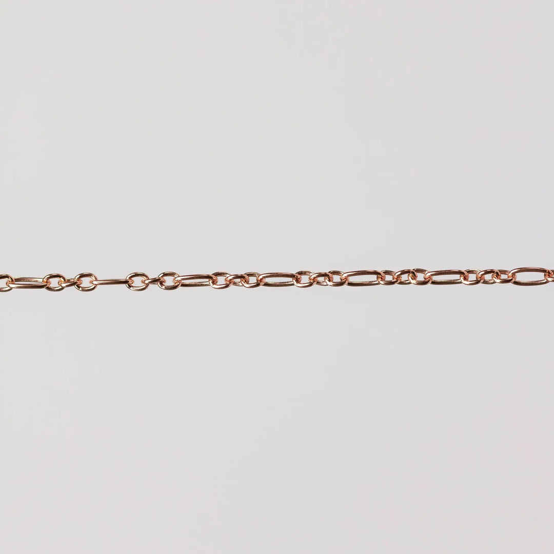 Iris Permanent Jewelry Chain, Figaro Design, Round and Oval Links, Available in Gold Filled and Silver by Sunstone Welders