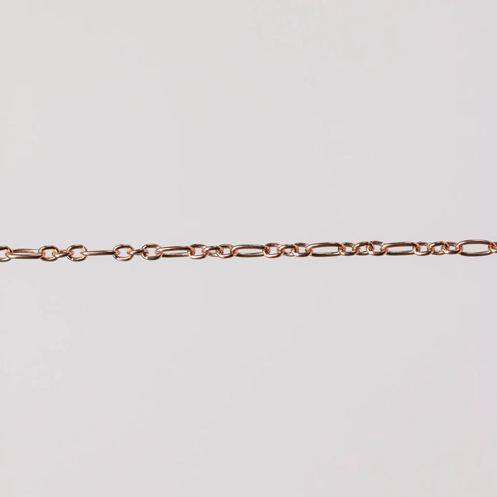 Iris Permanent Jewelry Chain, Figaro Design, Round and Oval Links, Available in Gold Filled and Silver by Sunstone Welders