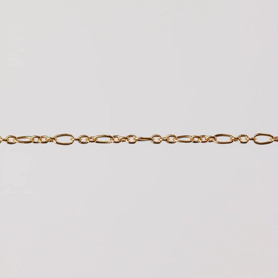 Iris Permanent Jewelry Chain, Figaro Design, Round and Oval Links, Available in Gold Filled and Silver by Sunstone Welders
