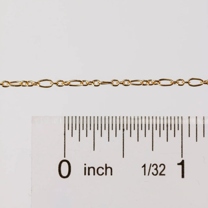 Iris Permanent Jewelry Chain, Figaro Design, Round and Oval Links, Available in Gold Filled and Silver by Sunstone Welders