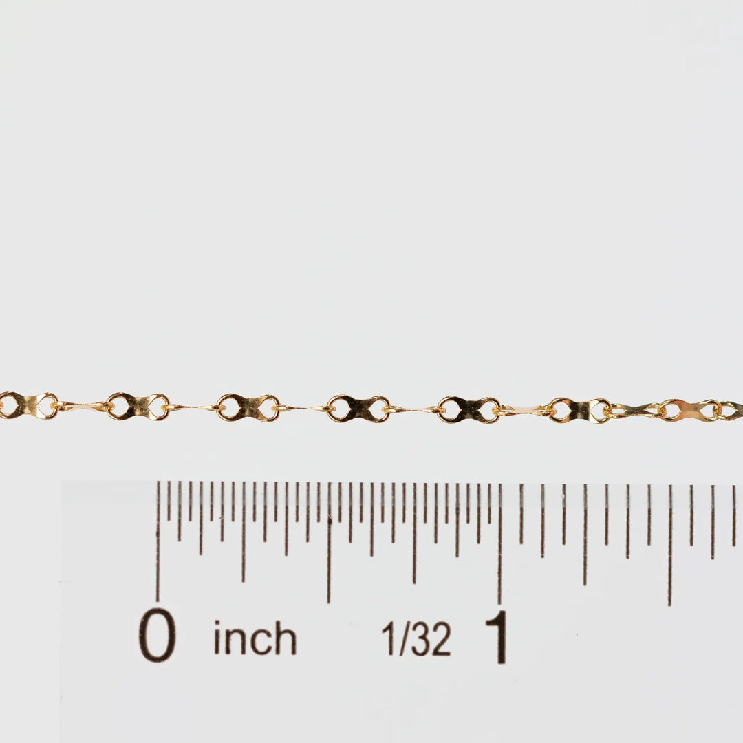 Ivy Permanent Jewelry Chain, Infinity Flat Concave Links, Available in Gold-Filled and Silver by Sunstone Welders