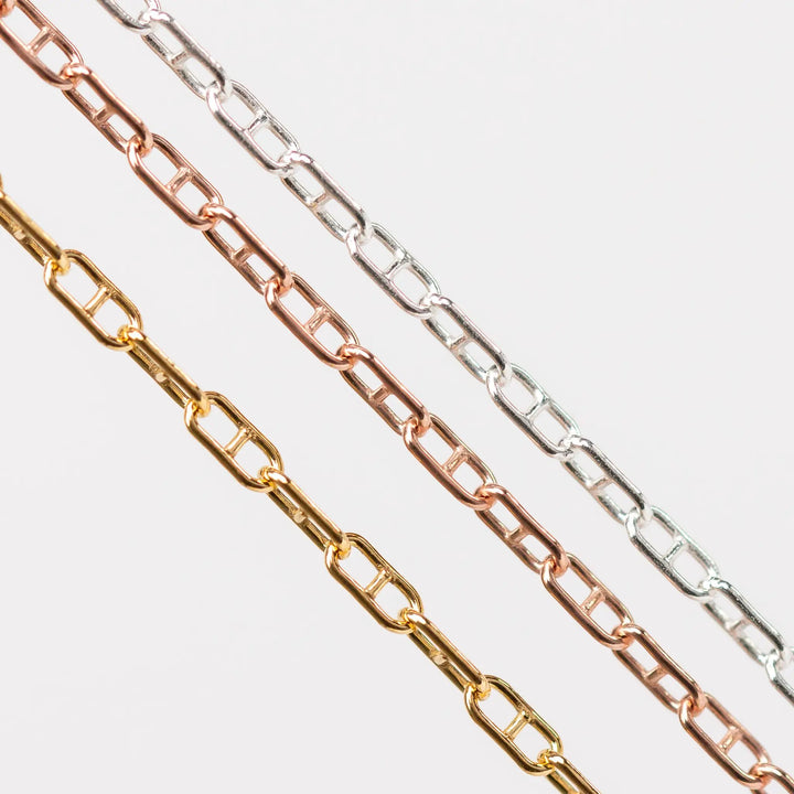 Karla Permanent Jewelry Chain, Mariner Links, Available in Silver and Gold Filled by Sunstone Welders