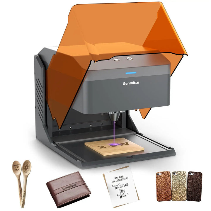 Kiosk Laser Engraver Machine, Compact, Open-to-use, 2.5W/5W/10W, Home Laser Cutter with Acrylic Enclosure by SainSmart.com