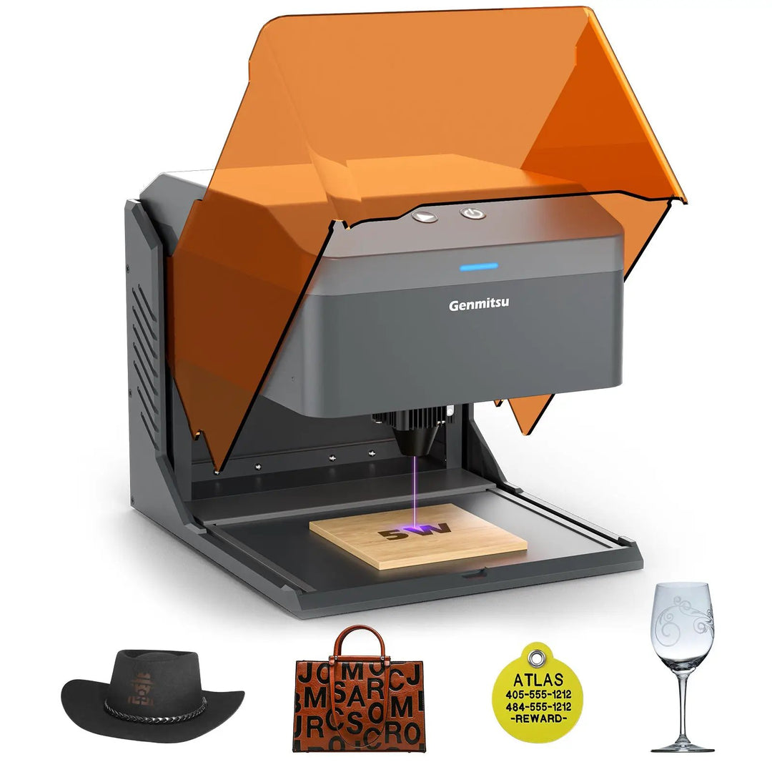 Kiosk Laser Engraver Machine, Compact, Open-to-use, 2.5W/5W/10W, Home Laser Cutter with Acrylic Enclosure by SainSmart.com