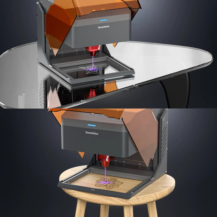 Kiosk Laser Engraver Machine, Compact, Open-to-use, 2.5W/5W/10W, Home Laser Cutter with Acrylic Enclosure by SainSmart.com