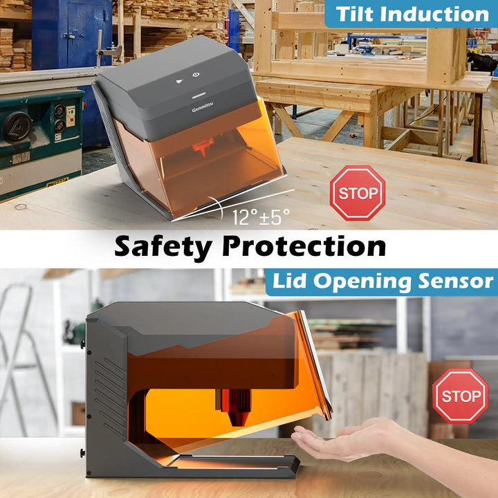 Kiosk Laser Engraver Machine, Compact, Open-to-use, 2.5W/5W/10W, Home Laser Cutter with Acrylic Enclosure by SainSmart.com