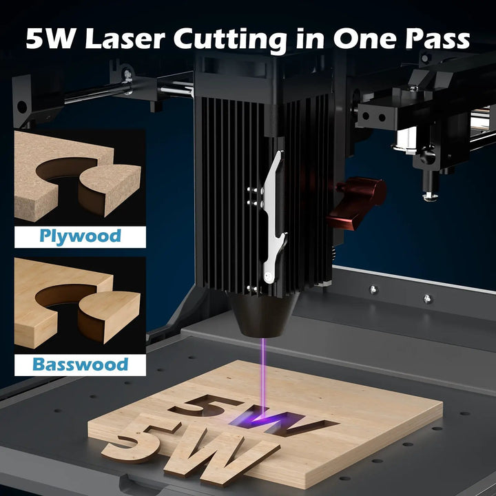 Kiosk Laser Engraver Machine, Compact, Open-to-use, 2.5W/5W/10W, Home Laser Cutter with Acrylic Enclosure by SainSmart.com