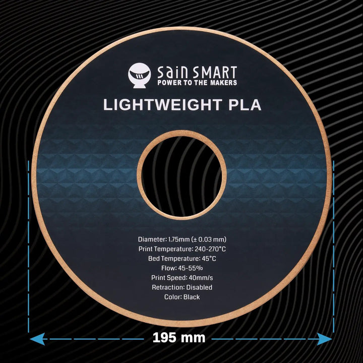LW-PLA Filament, 1.75mm, Black & White, 1KG, Lightweight Low-Density Active Foaming PLA for 3D Print RC Planes Drone Parts by SainSmart.com