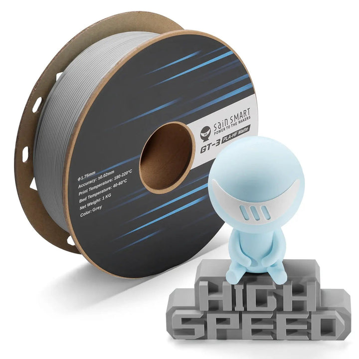 GT-3 High Speed Matte PLA Filament 1.75mm, 1KG, ±0.02mm, Black/White/Teal/Mint/Red/Grey by SainSmart.com