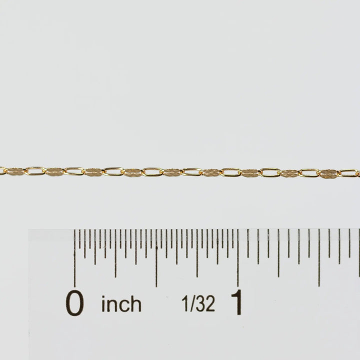 Megan Permanent Jewelry Chain, Alternating Paperclip Shiny Square Texture Links, Available in Sterling Silver and Gold Filled by Sunstone Welders