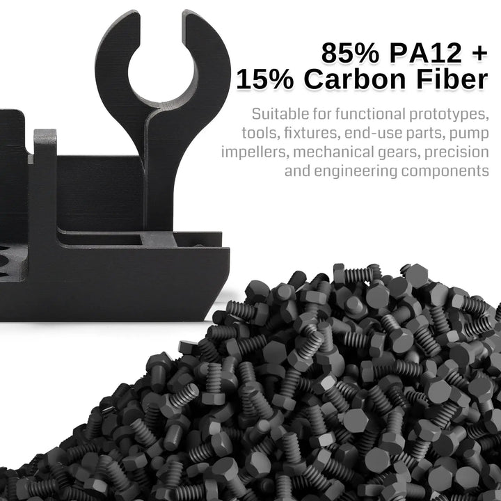 ePA12-CF 1.75mm Carbon Fiber Nylon Filament, 0.5kg, Accuracy +/- 0.05 mm, Black by SainSmart.com
