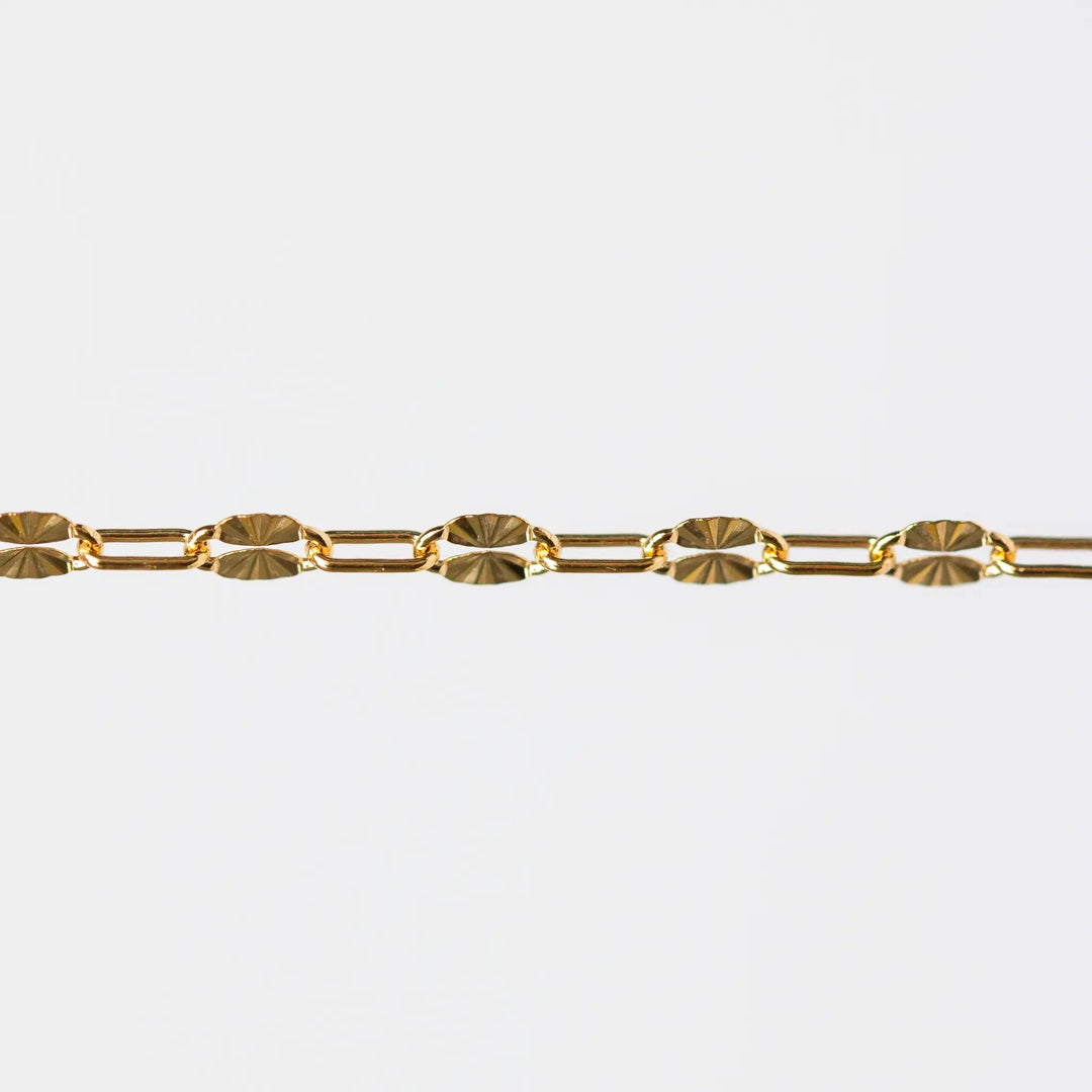 Oakley Permanent Jewelry Chain, Alternating Paperclip and Plain Starburst Links, Available in Sterling Silver and Gold Filled by Sunstone Welders