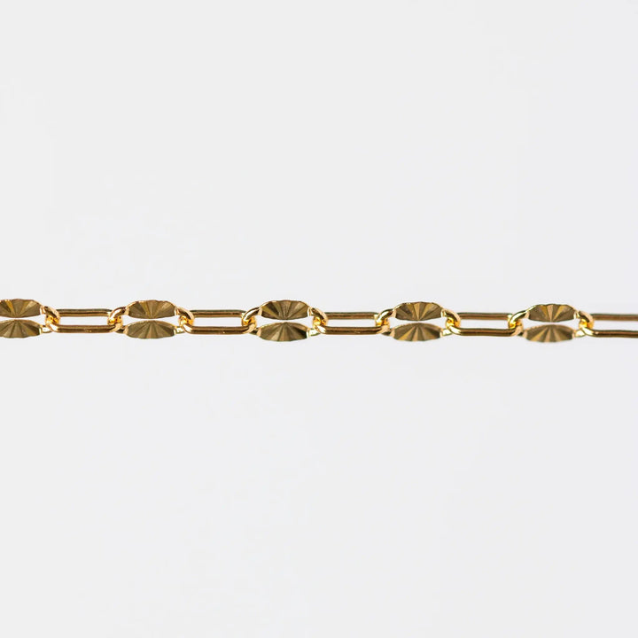 Oakley Permanent Jewelry Chain, Alternating Paperclip and Plain Starburst Links, Available in Sterling Silver and Gold Filled by Sunstone Welders