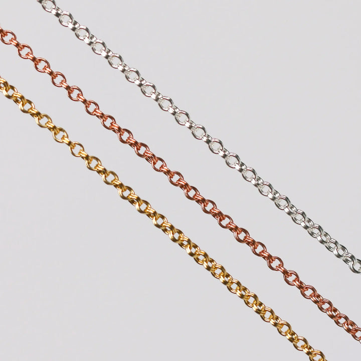 Olivia Permanent Jewelry Chain, Double Cable Design, Double Links, Available in Gold Filled and Silver by Sunstone Welders