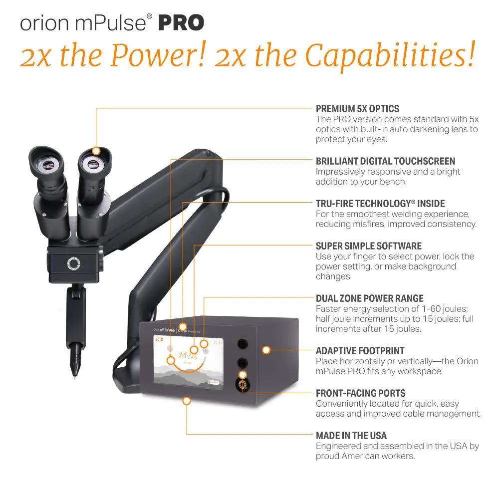 Orion mPulse® PRO Pulse Arc Welder: Twice the Power. Twice the Capability. by Sunstone Welders