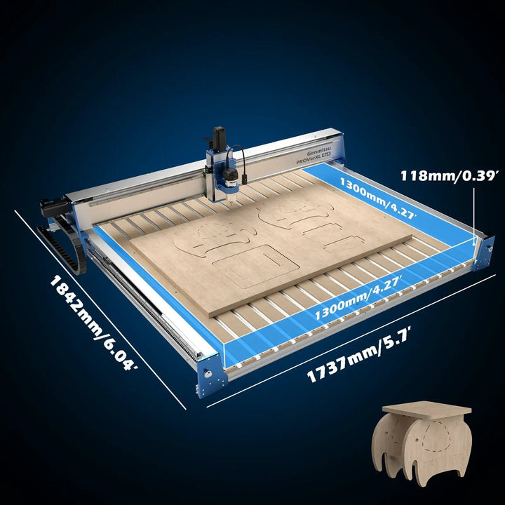 PROVerXL 4x4 CNC Router Machine with Vectric Software, Support Dual Z-Axis, Closed-loop Stepper Motor, Ball Screw Drive System, 1300x1300 Work Area for Wood Metal Carving by SainSmart.com