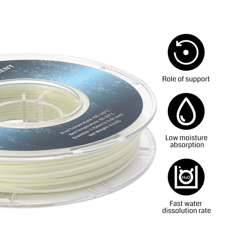 Natural PVA Dissolvable Filament, Water Soluble Support 1.75mm, 0.5kg/1.1lbs, Accuracy +/- 0.05mm by SainSmart.com