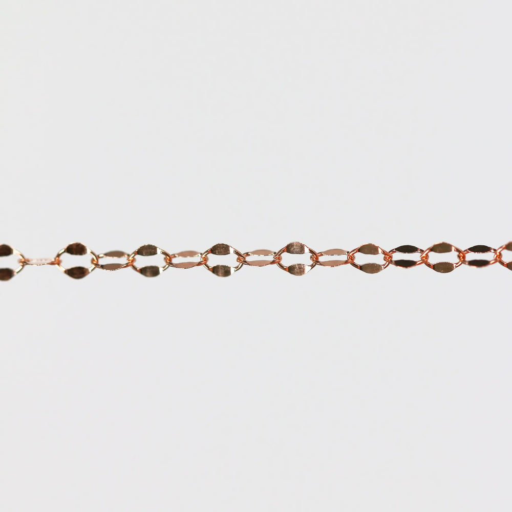 Robyn Permanent Jewelry Chain, Dapped Cable Design, Oval Links, Available in Gold Options by Sunstone Welders