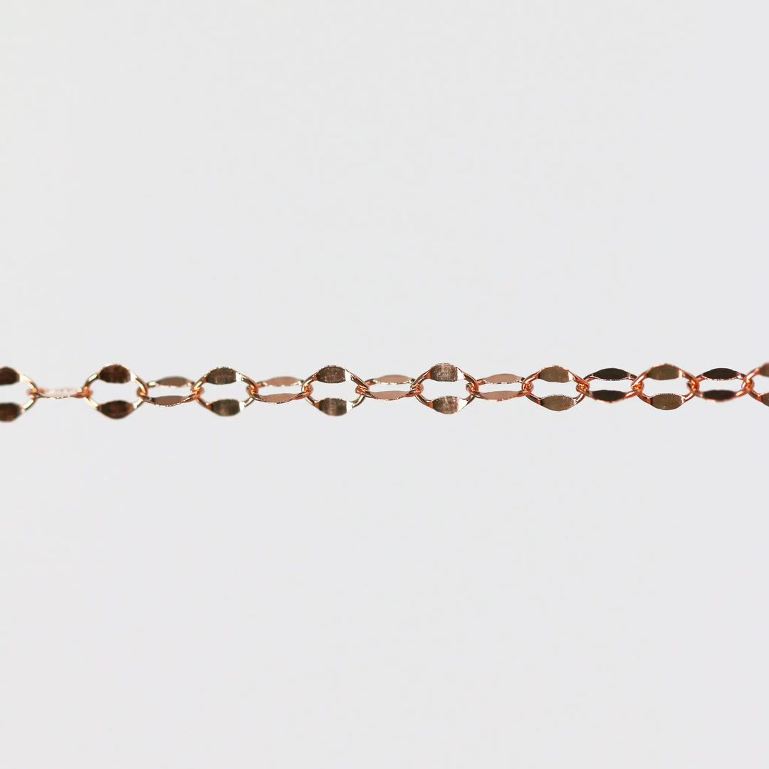 Robyn Permanent Jewelry Chain, Dapped Cable Design, Oval Links, Available in Gold Options by Sunstone Welders
