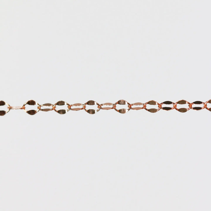 Robyn Permanent Jewelry Chain, Dapped Cable Design, Oval Links, Available in Gold Options by Sunstone Welders