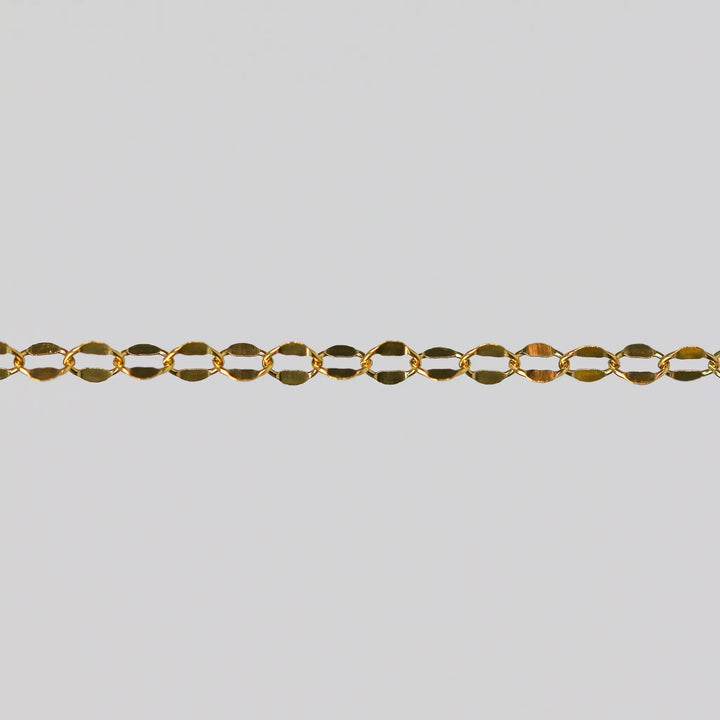 Robyn Permanent Jewelry Chain, Dapped Cable Design, Oval Links, Available in Gold Options by Sunstone Welders