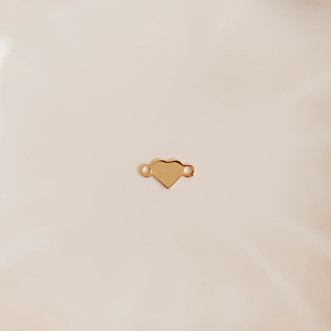 Single Heart Auburn Connectors | 4 Pack | 14K Gold Filled Yellow and .925 Sterling Silver by Sunstone Welders