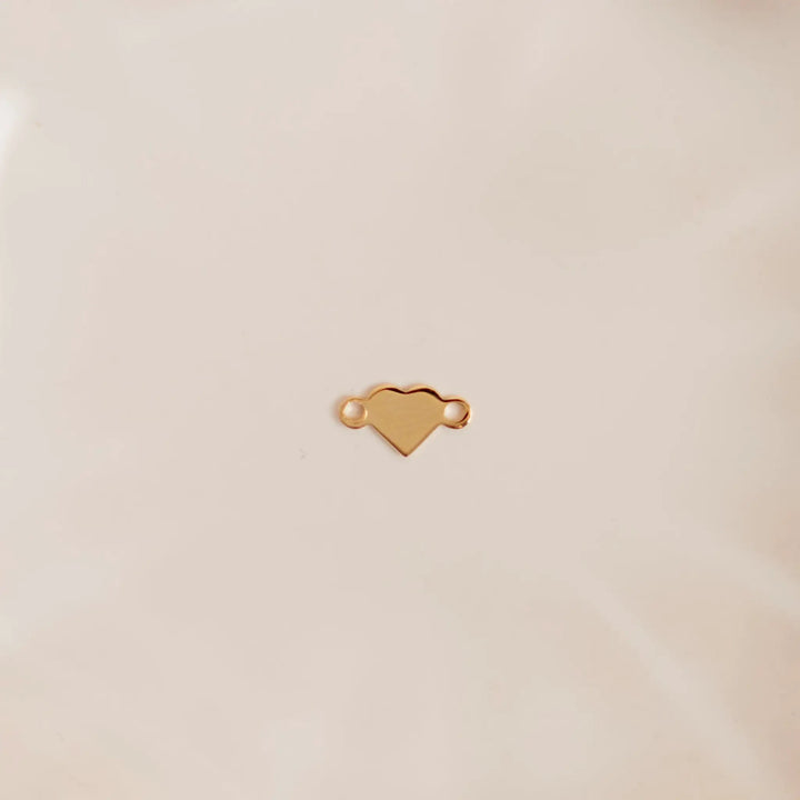 Single Heart Auburn Connectors | 4 Pack | 14K Gold Filled Yellow and .925 Sterling Silver by Sunstone Welders