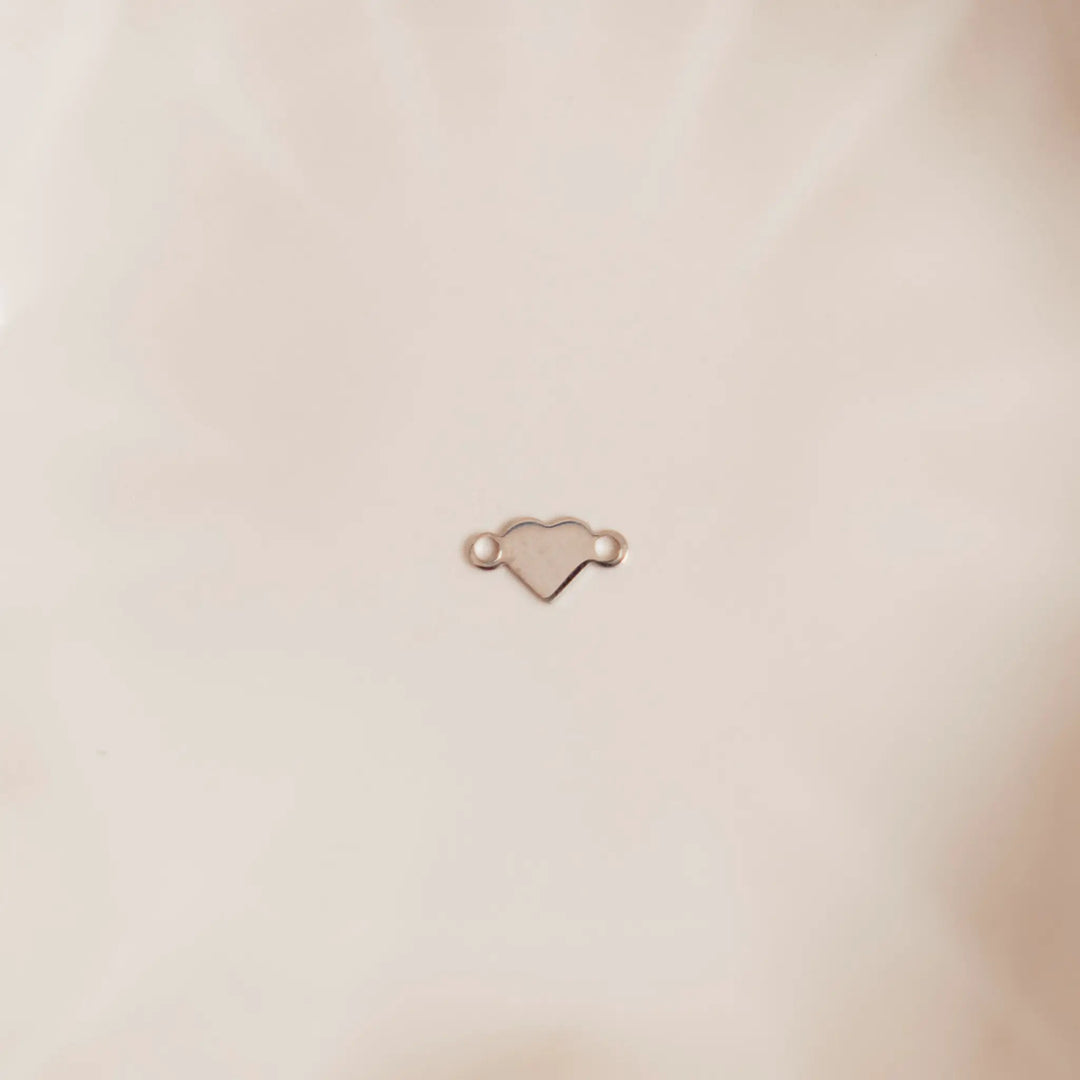 Single Heart Auburn Connectors | 4 Pack | 14K Gold Filled Yellow and .925 Sterling Silver by Sunstone Welders