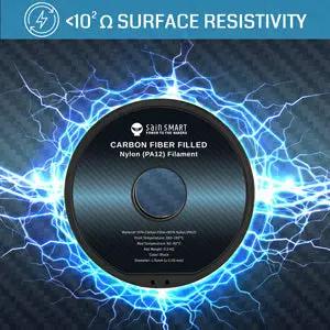 ePA12-CF 1.75mm Carbon Fiber Nylon Filament, 0.5kg, Accuracy +/- 0.05 mm, Black by SainSmart.com