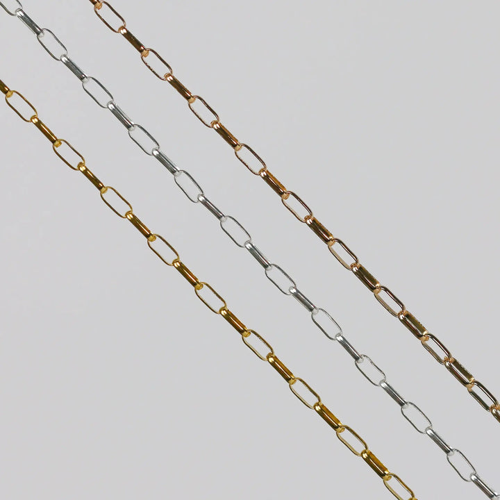 Sarah Permanent Jewelry Chain, Rolo Design, Long Links, Available in Gold Options and Silver by Sunstone Welders