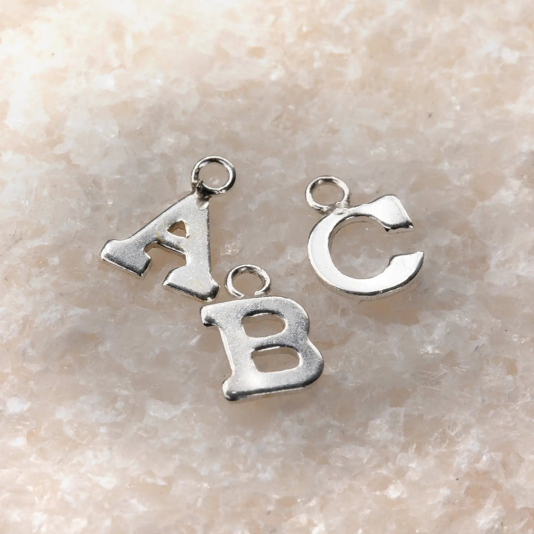 Initial Block Charm | 8mm | .925 Sterling Silver by Sunstone Welders