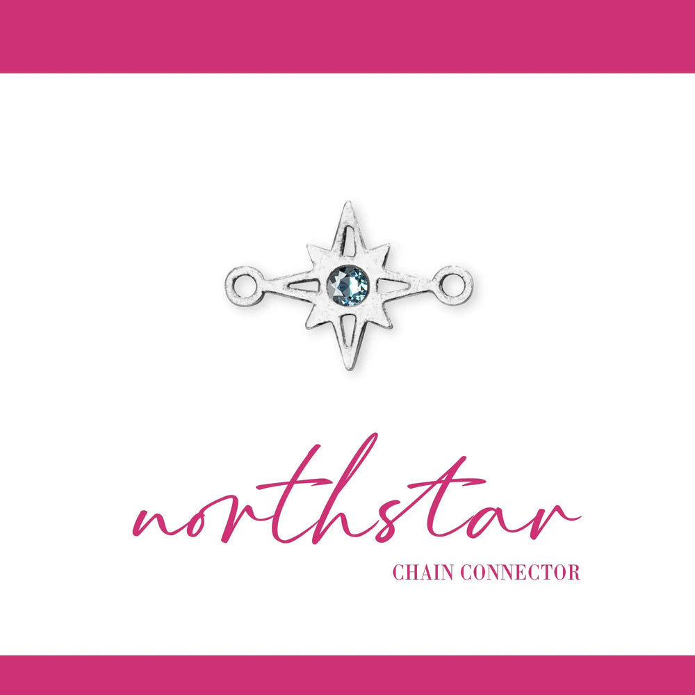 Northstar Connector | Sterling Silver | 10mm | White Gemstone | 4pk by Sunstone Welders