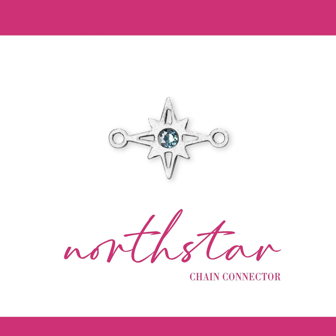Northstar Connector | Sterling Silver | 10mm | White Gemstone | 4pk by Sunstone Welders